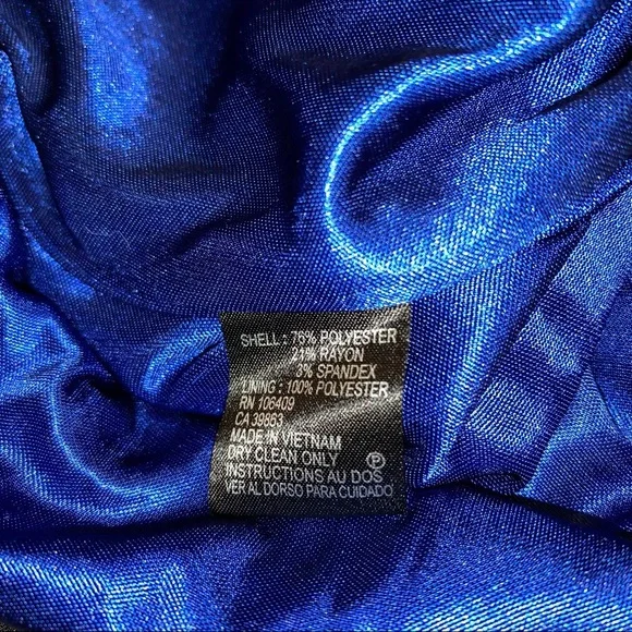 Tahari Black and Royal Blue Colorblock Sheath Dress - Picture 7 of 9